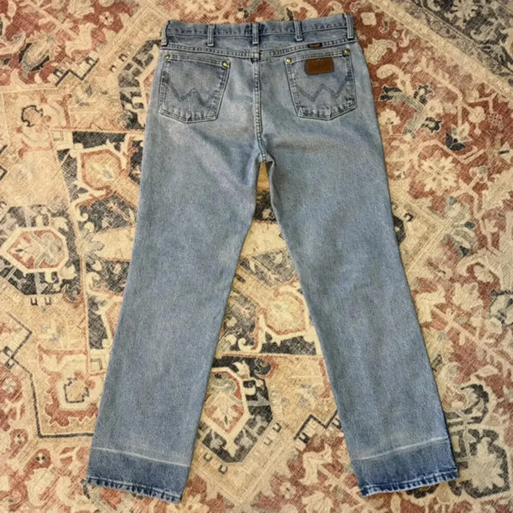 Wrangler 36MWZDS Slim Fit Light Wash 100% Cotton Denim Jeans‎ Mens 34x30